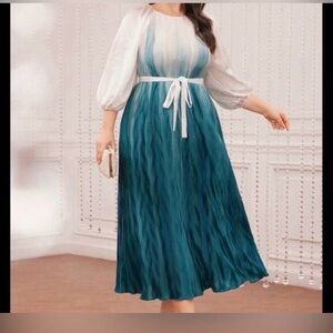 Elegant Teal Ombre Dress